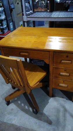 Old Antique Desk and Chair