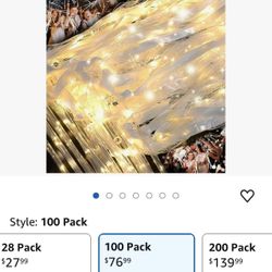 100PCS Light up Wands for wedding, Wedding Wands Streamers with 3 Colorful Flashing Modes, Fairy Wands, LED Silk Fairy Wand with Bells for Wedding, Ne