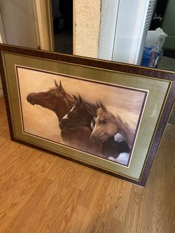 Horse painting - Made In USA 27in x 40in