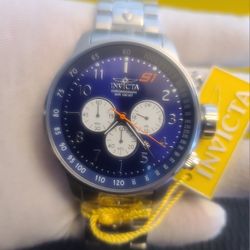 NEW MEN'S NICE LUXURY 48mm FACE 100% ORIGINAL INVICTA CHRONOGRAPH WATCH."ABLO ESPAÑOL" ((( NEW LOW PRICE AND FINAL AT $120))) NEW MEN'S NICE SILVER TO
