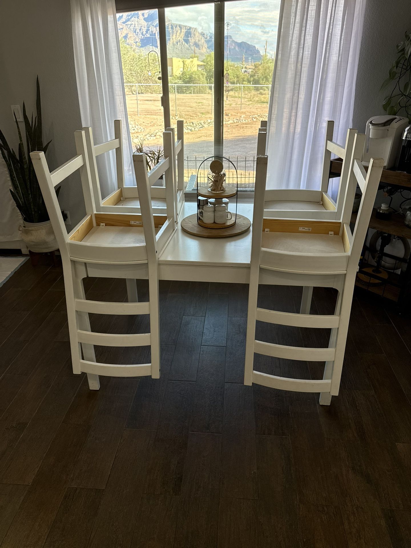 IKEA White Dining Extendable Table And Chairs