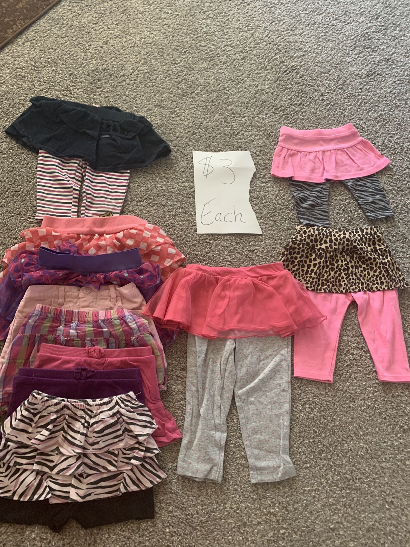 Baby girl skirts and skirts with pants $ 3 each