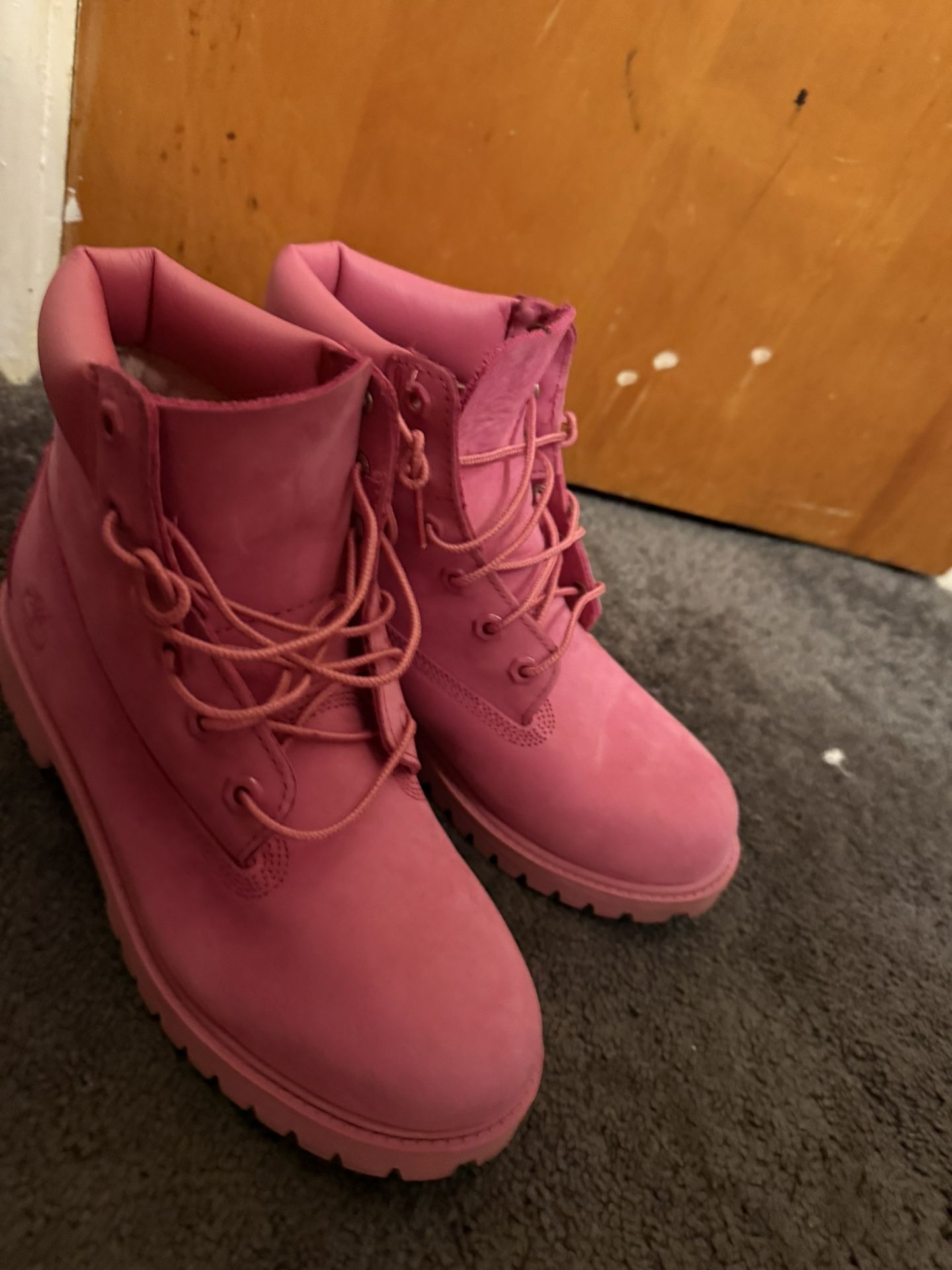 Pink Timberland Boots Size 8 