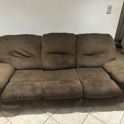 Brown Sofa/Couch Recliner set