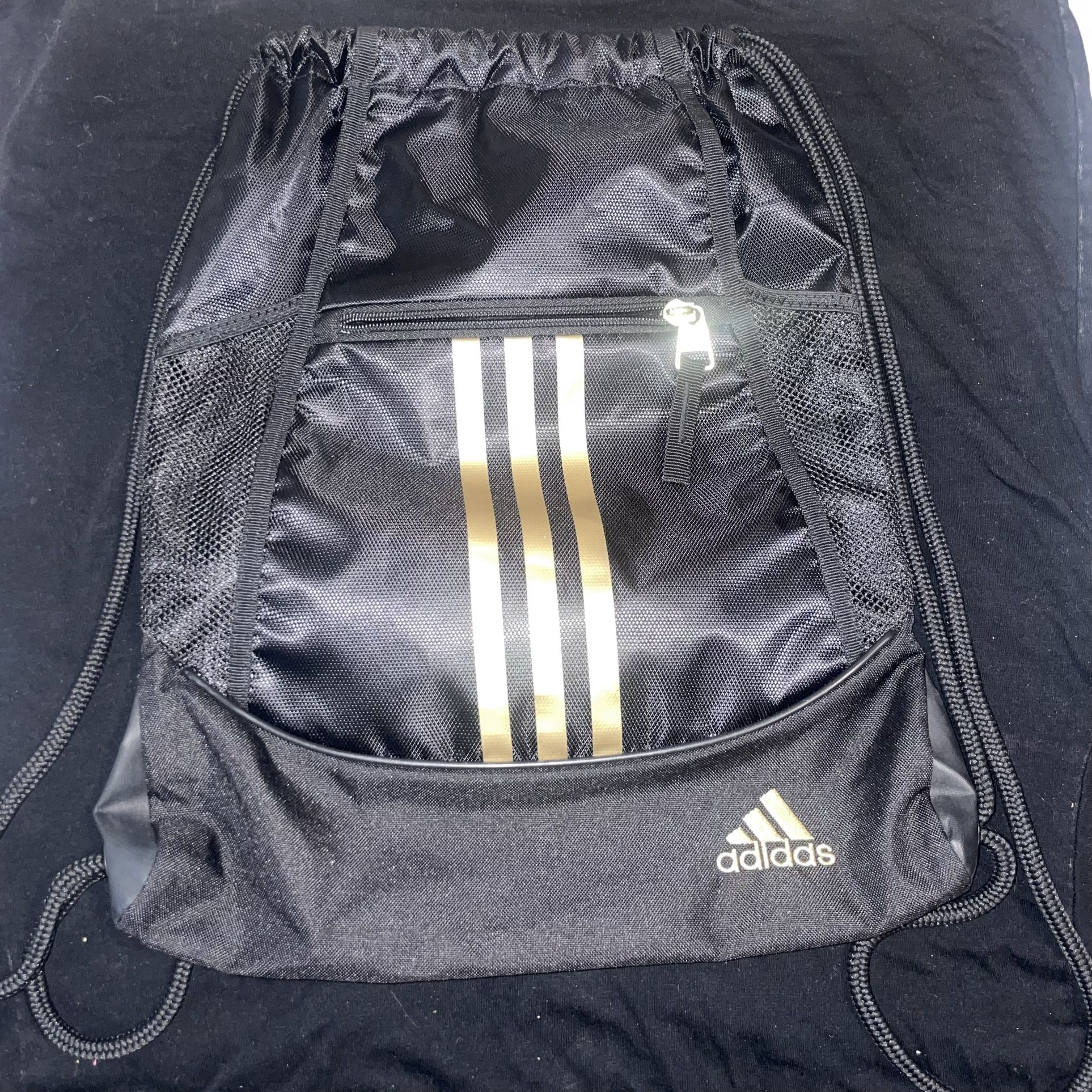 Adidas Black and Gold Sack Pack