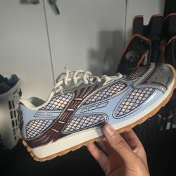 Bottega Veneta Orbit sneaker in the Barolo and Blue Bell Size 12