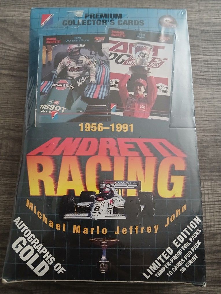 factory-sealed box of 1992 Andretti Racing Premium Collector's Cards