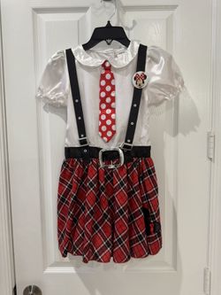 Minnie Mouse Plaid Dress Costume Disney Children Medium 8-10