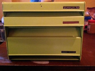 Vintage Aluminum foil, plastic wrap and paper towel holder