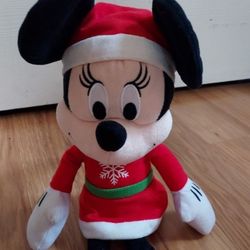  Disney Minnie Mouse Red Snowflake Dress Plush Stuffed Animal Toy Mickey