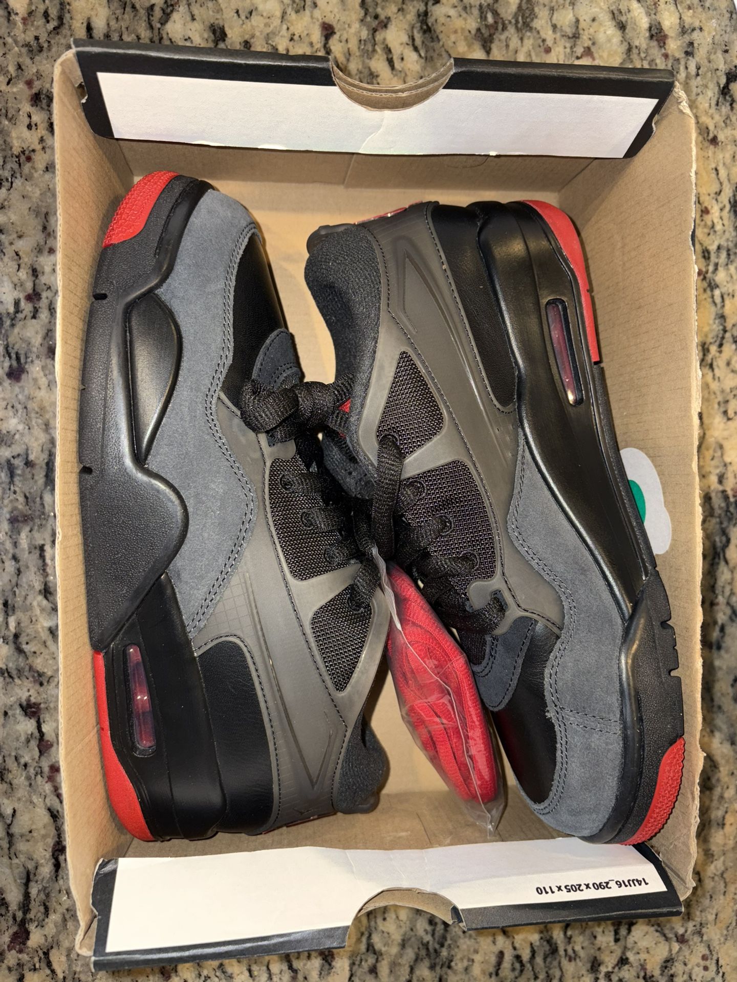 Jordan Air Jordan 4 RM GS Black Red Anthracite Synthetic Sneaker 6.5Y