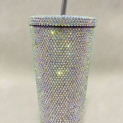 SPARKLING BLINGED TUMBLER WITH LID 25 Oz