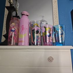 Sailor Moon Cups And Water Bottle