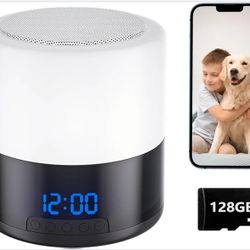 )
Security Camera with Bluetooth Speaker, 1080P Wireless Indoor Camera for Home Security/Baby/Pet, Clock Camera with Rotating