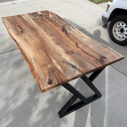 Hickory Live Edge Dining Table