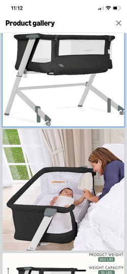 Stellar Bassinet & Bedside Sleeper – Adjustable Height Bedside Crib for Newborns, Breathable Mesh Sides, Portable Co-Sleeper