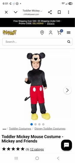 Mickey Mouse infants costume  6/12 months