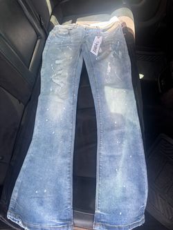 Flared purple jeans