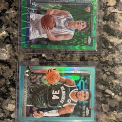 For sale!  2025-2026 Kon Kneuppel Green Refractor RC 14/99  2025-2026 Giannis Antetokounmpo Chrome 101/199  