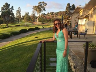 Green long dress