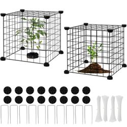 New 2 Packs Plant Protectors from Animals, 10Pcs 12"x12" Metal Meshes Garden Cloches for Plants, Plant Covers for Protecting Plants, Wire Plant Covers