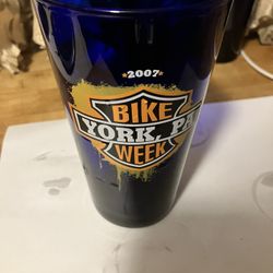 Collectible Cobalt Blue Budweiser York PA Bike Week Beer Glass