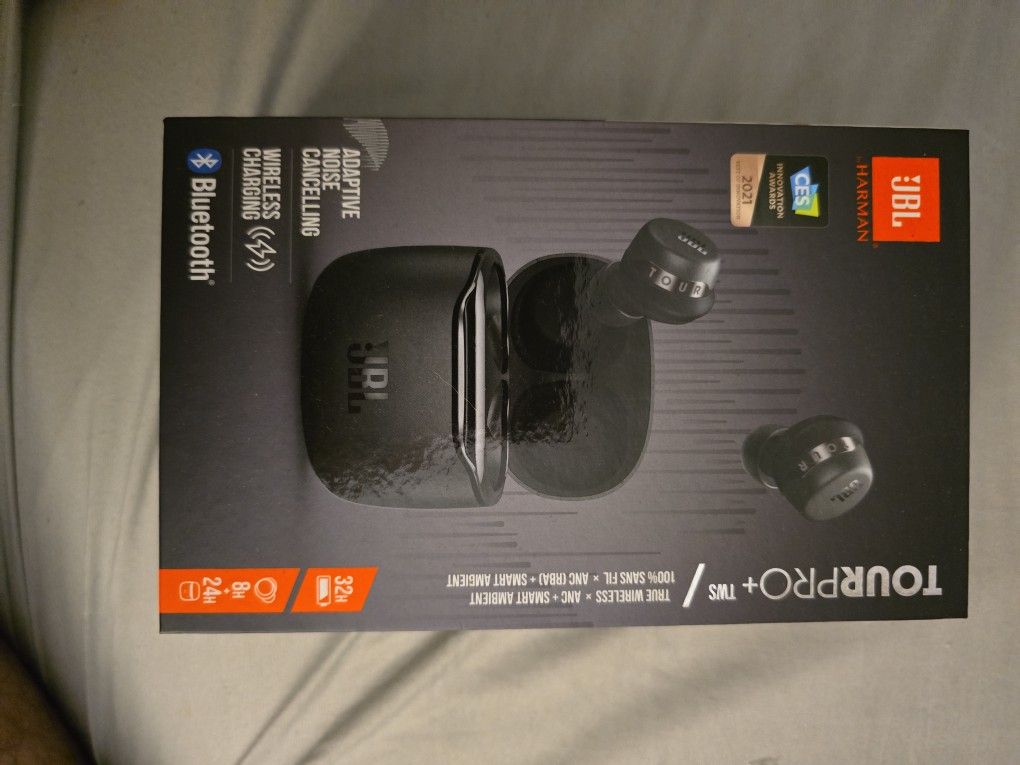 JBL TOUR PRO+ TWS True wireless Bluetooth Earbuds, Noise Cancelling, up to 32H Battery, 3 mics, Wireless charging, Google Assistant and Alexa Built-in