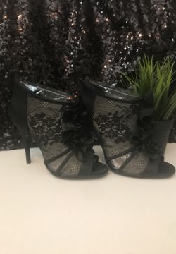 Black Lace Heels
