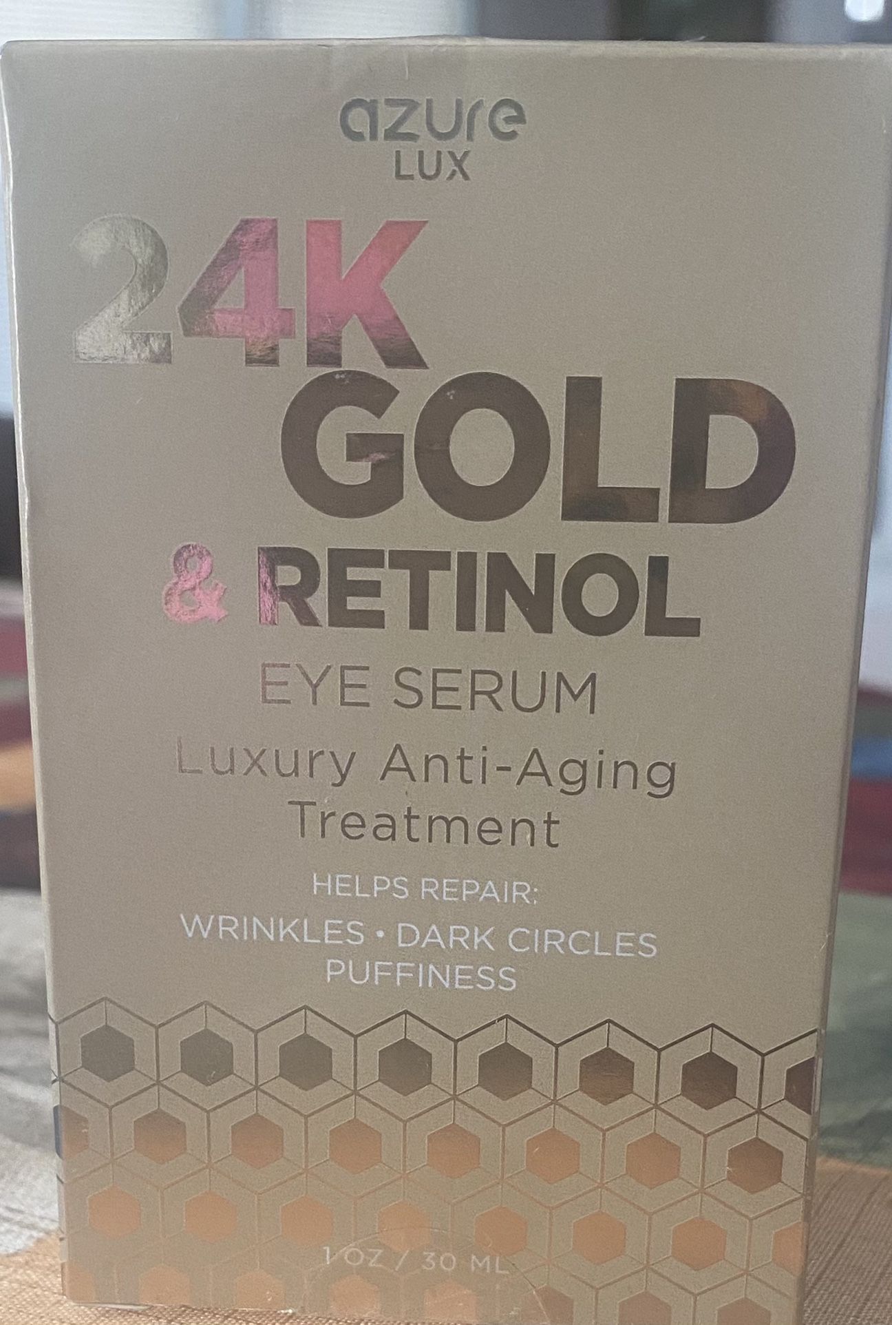 Dead Sea 24k Gold Retinol Eye Serum Helps Repair Wrinkles, Dark Circles Puffiness