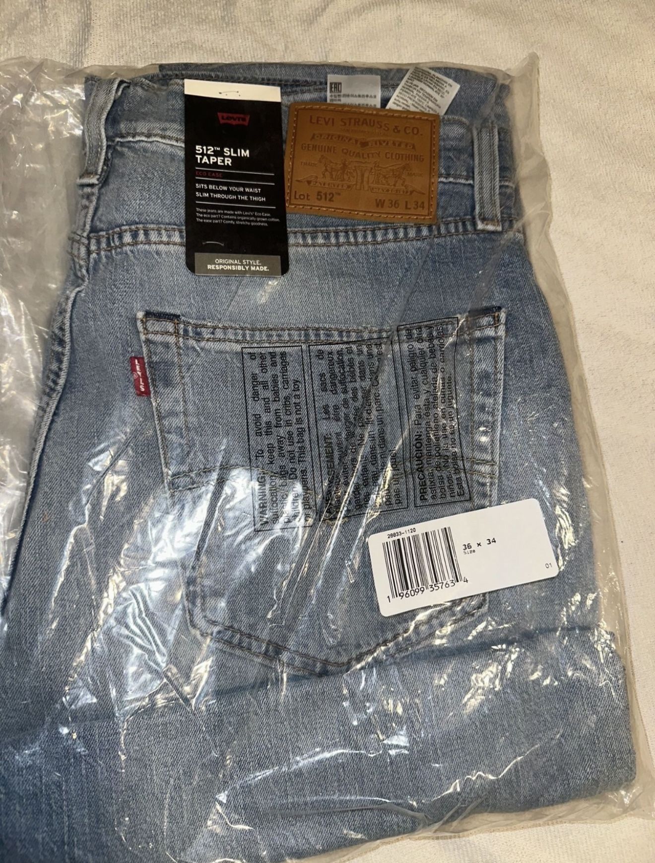 Levis 512 Slim Taper 36W 34L