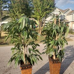 Dos Plantas  Artificiales Altura Tiene 70 " Buen Color Las 2X $75