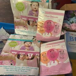 2 Minnie Mouse High Chair Decoration Kit And 12” Round Minnie Mouse Balloons 2 Pack 