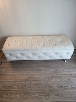 White Storage Bench