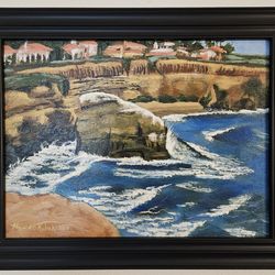 Original Acrylic Painting on Canvas, San Diego  & Sunset Cliffs