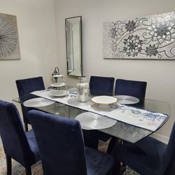 6 Chair Glass Dinning Table