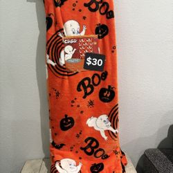 Casper The Friendly Ghost Halloween Orange Soft Plush Throw Blanket