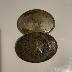 Vintage Tony Lama State Of Texas Belt Buckle 