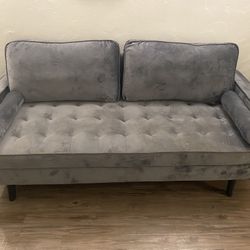 Velvet Grey Used Couch 