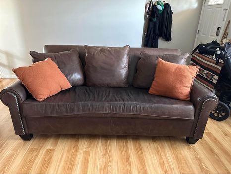 Custom Leather Couch and Chair set