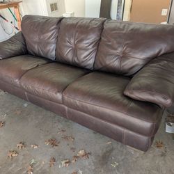 Brown Leather Sofa -FREE Delivery Sunday 