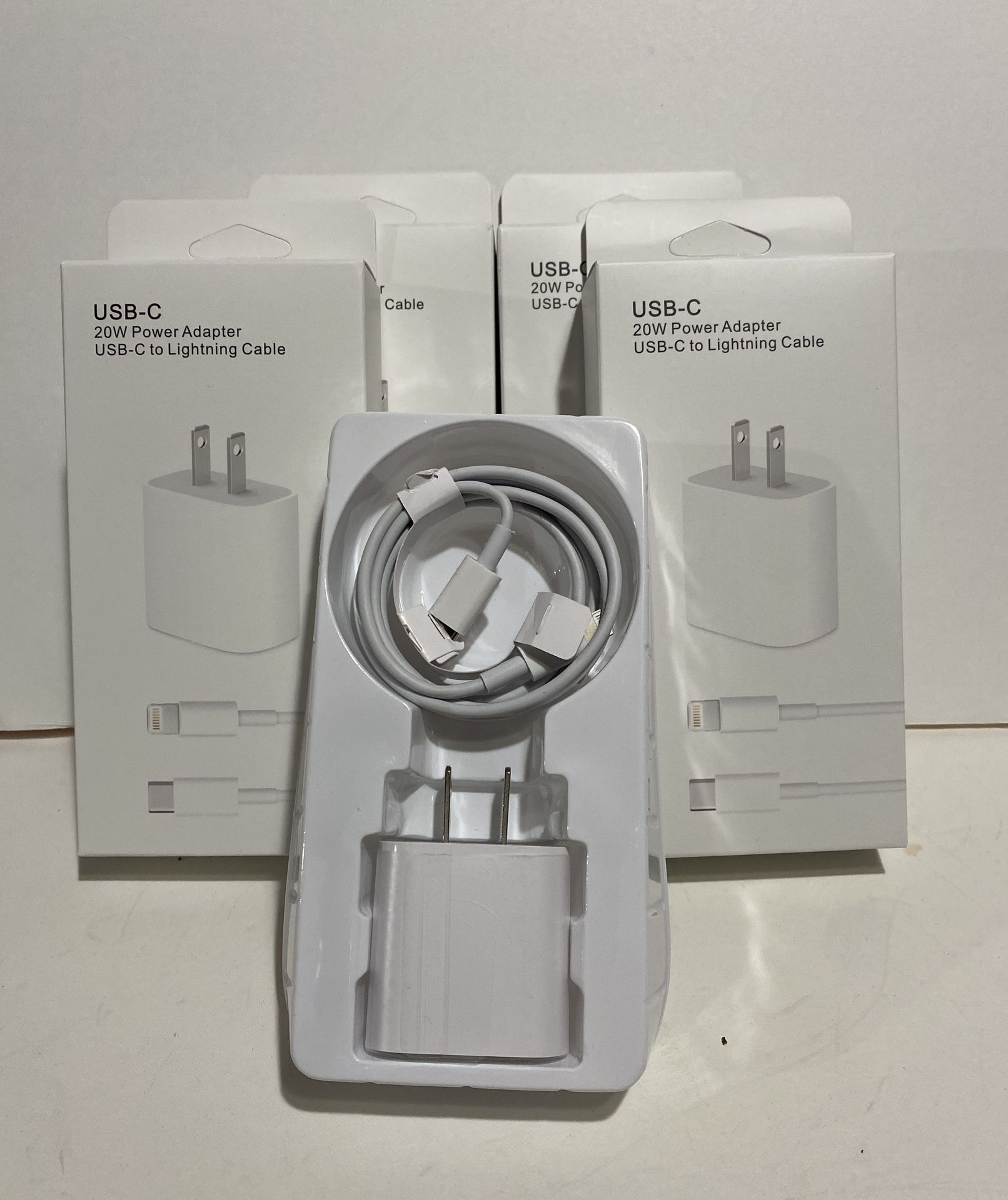 Wholesale Lot Of 4 20w Chargers! All With USB-C Lightning Cables 
