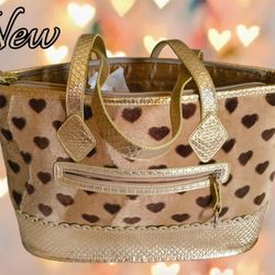 NEW PURSE/Gold/Print/Very pretty with shoulder strap