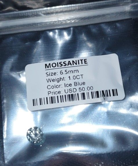 1ct Ice Blue Moissanite