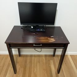 Free Espresso Wooden Work Desk