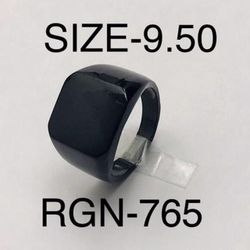 Signet Square Black Tone Ring for Men & Women: Size-9.50/RGN-765