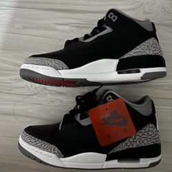 AJs Retro 3s Black Cement Deadstock