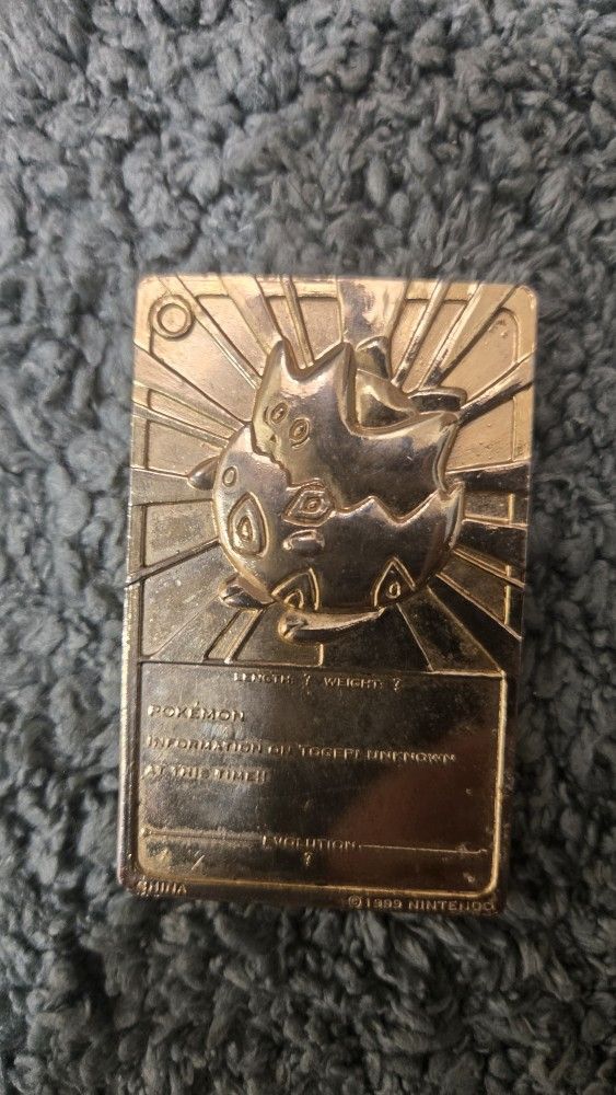 VTG 1999 Pokemon Gold Card Togepi And Poliwhirl VTG 1999 Pokemon Gold Card Togepi And Poliwhirl
