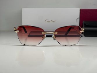 Gold Cartier Panther Sunglasses Buffalo Horn Glasses