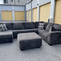 Ashley 3 Pieces Sectional With Ottoman 