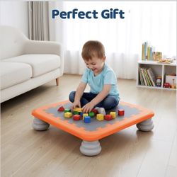 Mini Trampoline for Kids, 25 Inch Indoor Sensory Balance Trampoline with Non Slip Base, EVA Cushion Rebounder Jumping Board Compact Bounce Platform fo